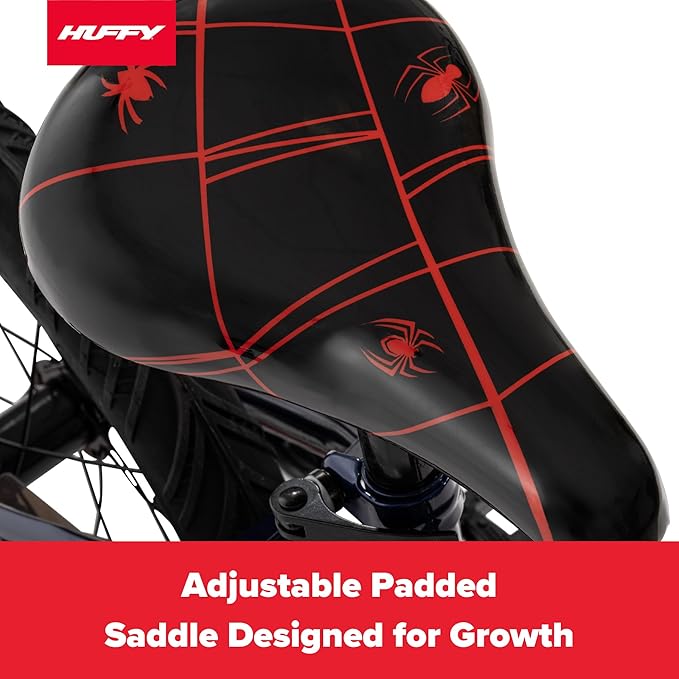 Huffy Disney and Marvel 12/16 Inch Boy's Bike for Kids, Multiple Color Options and Designs Available, Ideal for Ages 3+ Years Old, Removable Training Wheels, Adjustable Seat, Simple Coaster Brake