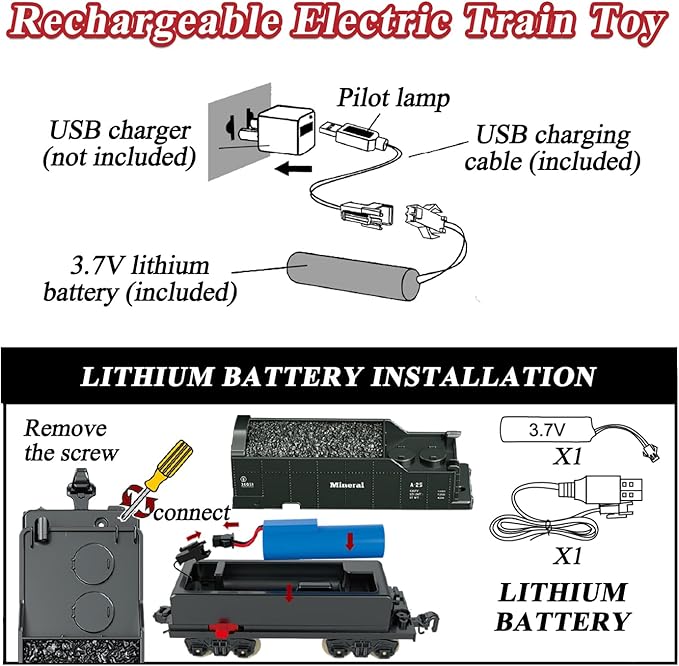 Train Set for Kids, Electric Train Toys with Realistic Light Sounds Smoke, Christmas Train Model Gifts for Toddlers Boys Girls, Steam Locomotive, Luxury Track & 3 Truck Carriages