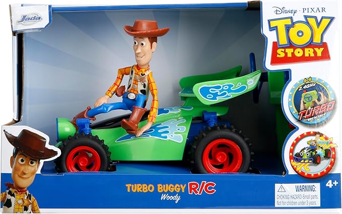 Jada Toys Jada Disney Pixar Toy Story 4 Turbo Buggy W/Woody Radio Control Vehicle, 2.4 Ghz, 1: 24