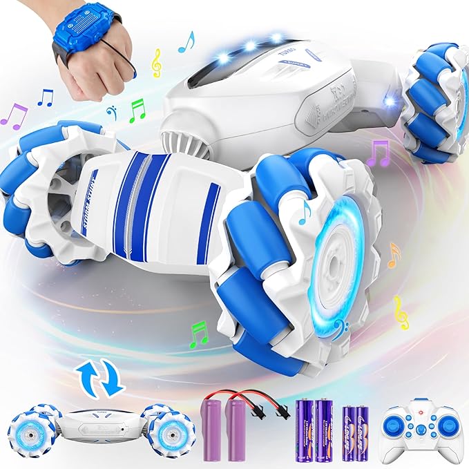 Remote Control Car RC Car, Gesture Sensing RC Stunt Car Boys Toys for 6-8 Years Old, Best Birthday Gifts for Kids, 4WD, 2.4Ghz, 360° Rotating, 2 Control Modes Control Transformer Toys Twist Cars