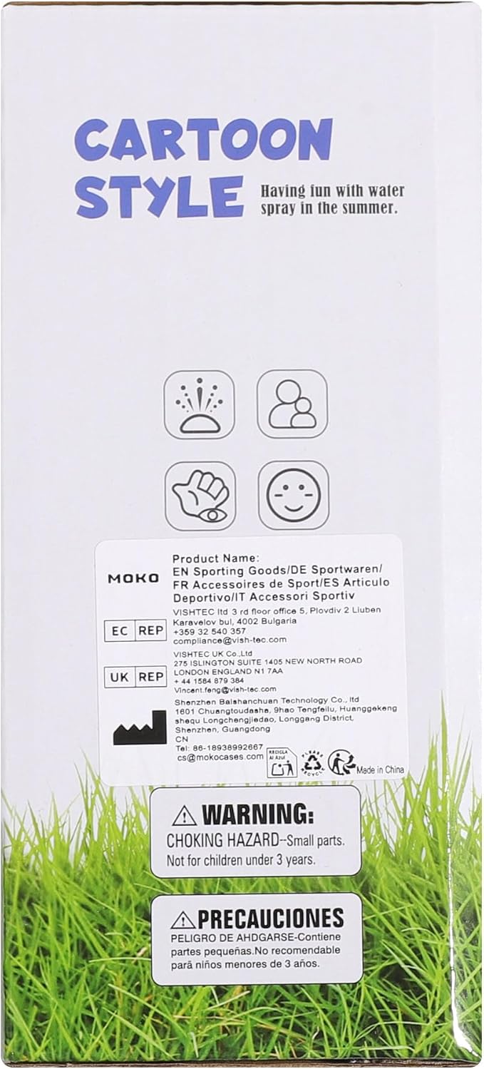 MoKo Water Sprinkler for Kids, Dinosaur Toddler Outdoor Toys with 4 Wiggle Tubes and Hose Clamp, Outdoor Play Toys Spray Up to 8ft, Summer Water Toys Sprinklers for Yard Lawn Garden, 1 Pack, Green