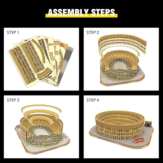 CubicFun 3D Puzzle - Puzzles for Kids Ages 8-10 - National Geographic Italy Rome Colosseum Birthday Toys for Girls & Boys - Art STEM Projects for Kids Ages 8-12 - Classroom Decorations, 131 Pieces