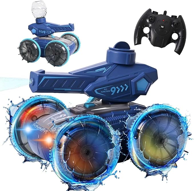 Amphibious Remote Control Truck,Shoot Water Tank RC Cars for Boys, 2.4G Off Road Hand Controlled,Pool Toy Outdoor Summer Gifts Birthday Gift Toys 6-12 Year Old