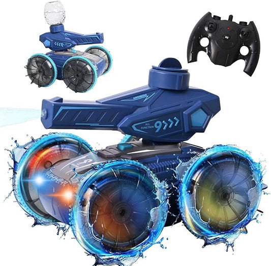 Amphibious Remote Control Truck,Shoot Water Tank RC Cars for Boys, 2.4G Off Road Hand Controlled,Pool Toy Outdoor Summer Gifts Birthday Gift Toys 6-12 Year Old