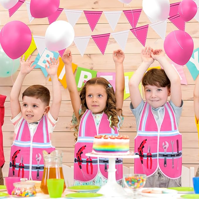 Panitay 12 Pcs Kids Community Helper Dress up Vest, Boy & Girl Career Cosplay Party Costume for Toddlers Occupation Role Play