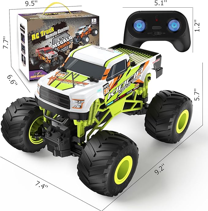 Scientoy Remote Control Car, 20KM/H Monster Truck Toys for Ages 5-7, 1:16 Scale All Terrain RC Cars for Boys & Girls Age 4-7, 2.4Ghz Off Road RC Truck, Christmas Birthday Gift for Kids