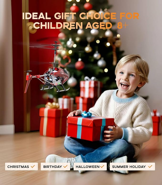 SYMA S107H-E RC Helicopter for Kids and Beginners, Remote Control Helicopter with Altitude Hold, 2 Speed Modes, Whole Alloy Toy for Boys Girls Indoor Outdoor Gift