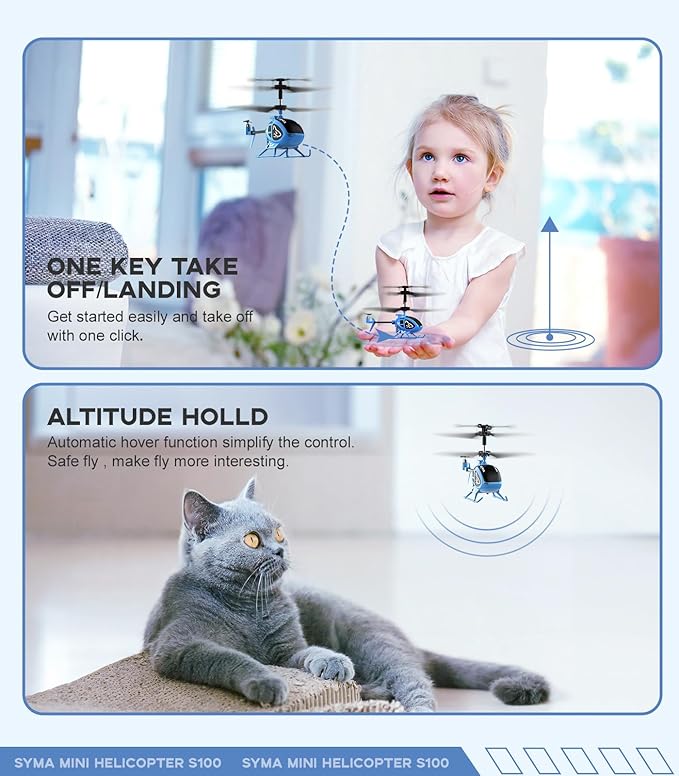 SYMA Remote Control Helicopter, Mini RC Helicopter for Kids with Altitude Hold, One-Key Take Off/Land, Toy for Boys Girls Beginners Indoor Flying Fun