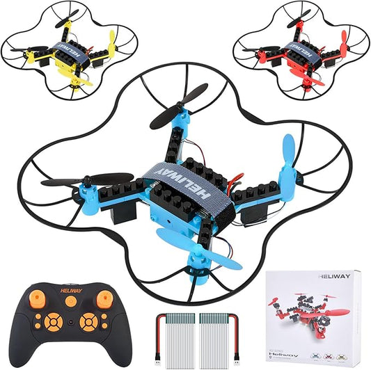 3 in 1 STEM Building Remote Controller Drone for Kids Ages 8-12, RC Mini Drone for Beginners, Science Kit - 3 Different Designs, 3D Flips, Drone Kit Toys for Teens Boys Girls