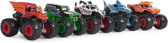 Monster Jam, Official Pit Party 5-Pack of 1:64 Scale Monster Trucks, Kids Toys for Boys and Girls Ages 3 and Up