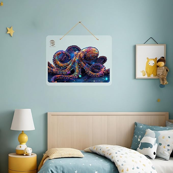 Wooden Jigsaw Puzzle for Adults and Kids Unique Shape Wood Colorful Beautiful Box Fun Challenge Brain Health Family Game Creative Gift for Friends Rompecabezas Madera(Octopus 200pcs)