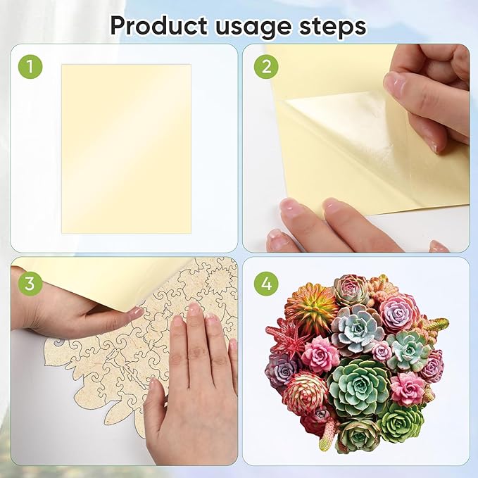 Succulent Bouquet Wooden Puzzles for Adults, 500 Pieces Mandala Round Jigsaw Puzzles, Royal Size Unique Shaped Liberty Wood Puzzle Gift for Kids, Family Game 16.7'' x 16.3''