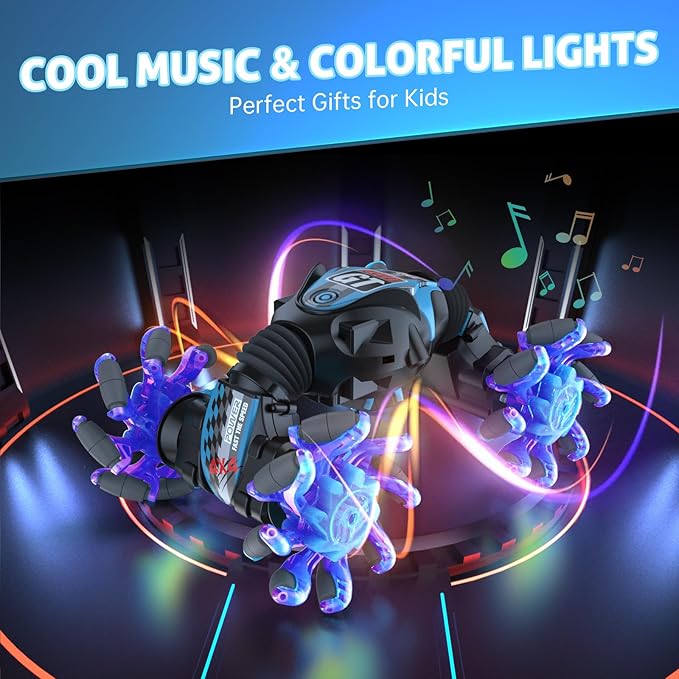 Gesture Sensing RC Stunt Car, 360° Rotating 4WD Transform Twist Cars Remote Control Car with Lights Music, 2.4GHz Hand Controlled RC Car Drift Car Birthday Xmas Gifts for Kids Age 8-15 Years Old