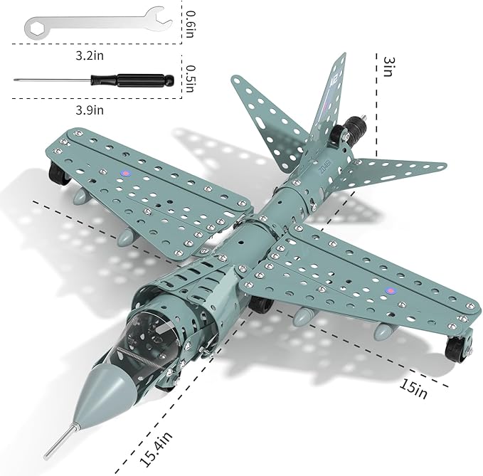 Model Airplane STEM Building Projects Toys - DIY Building STEM Projects Toys for Kids Boys Girls Ages 8-12-16, Assembly Science Kit Model Plane Birthday Gift Toys for Kids Boys 8 9 10 11 12 Years Old
