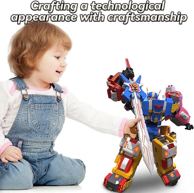 5-in-1 Transforming Vehicles Playset Include Motorcycles, Planes, Go-Karts -STEM Stacking Car Kit, Robot Transformation, Birthday Gift for Toddler Kids 7 Years Old Boys Girls