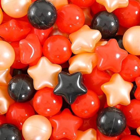 Ball Pit Balls and Stars, 100 200 500 Pieces Plastic Toy Balls for Kids Toddllers Baby Girls Ball Pits, Bounce House, Play Tent, Baby Pool Water Toys,Party Banner Props