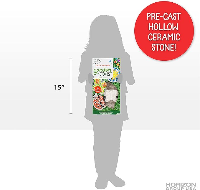 Creative Roots Paint Your Own Butterfly, Ladybug & Sun Stepping Stone by Horizon Group USA, 1 box of 3 count