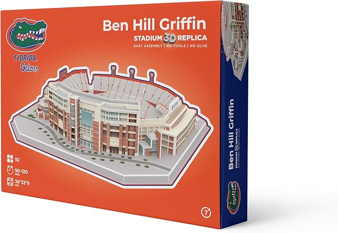Pro-Lion 3D Jigsaw Puzzle of Ben Hill Griffin Stadium -92 Pieces | Home of Florida Gators | NCAA Football Gifts for Age 7+