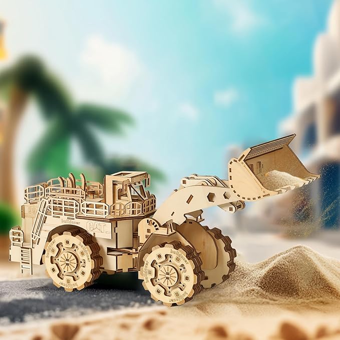 3D Wooden Puzzle for Adults, Mechanical Forklift Model, DIY Vehicle Model Building Kit Handicraft Wood Craft Hobbies Toy, Birthday for Hobbyist 14+ Family Women Men, 312 Pcs