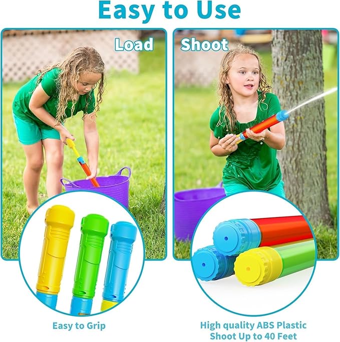 Water Gun Toy - 3 PCS Outdoor Squirt Gun Pool Toys for Kids & Adults Water Guns for Swimming Pool Beach Summer Party Games