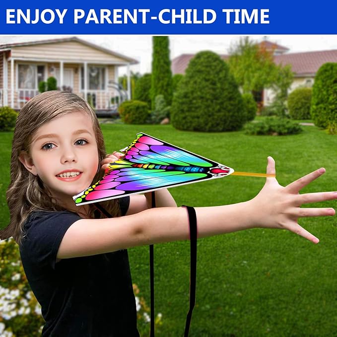 20 Pcs Flying Toys| Small Kites| Airplane Launcher Toys for Kids 3-5 6 7 8 Stocking Stuffers, Outdoor Toys Flying Kites Bulk Goodie Bags Stuffers| Party Favors for Kids 3-5 4-8 Beach Trip