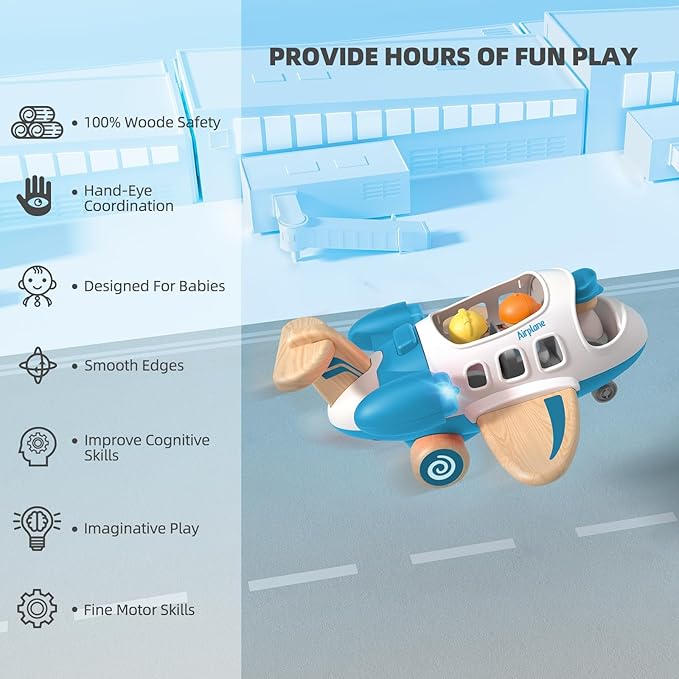 Kids Airplane Toy with Sound and Light, Mini Airliner for 18 Months to 5 Years Old Boys Gift