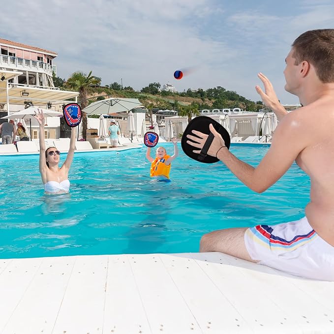 Toss and Catch Game Ball Set Beach Pool Outdoor Toys for Kids Ages 3-4 5-7 8-12, Toddler Baseball Training Glove Yard Games Backyard Outside Toys for 3 4 5 6 7 8 Year Old Boys Girls Gift