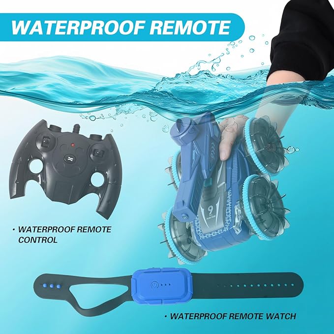 Amphibious Remote Control Truck,Shoot Water Tank RC Cars for Boys, 2.4G Off Road Hand Controlled,Pool Toy Outdoor Summer Gifts Birthday Gift Toys 6-12 Year Old