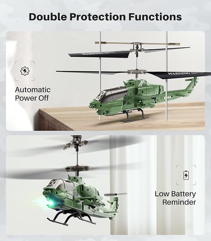 SYMA S55H Remote Control Helicopter, Military RC Helicopters with Cool Appearance Design, Upgraded Protection Function, Altitude Hold, for Kids Adults