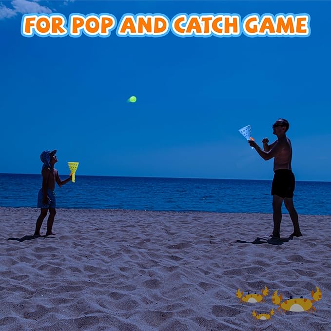 20 Glow Balls for Pop and Catch Ball Game- Outdoor Indoor Game Activities for Boys & Girls,Birthday and Christmas Party Favors Gifts for Kids Ages 4 5 6 7 8 10 12+ Years Old and Adults
