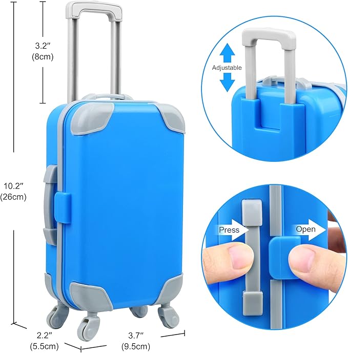 Ecore Fun 24 Pcs 18 Inch Boy Doll Clothes and Accessories Suitcase Play Set Included Travel Carrier Clothes Camera Phone Travel Pillow Passport Tickets Cashes Credit Card Map