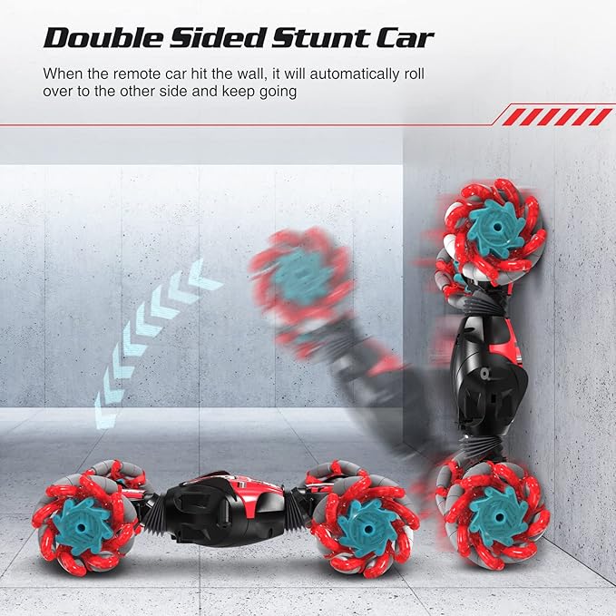RC Stunt Car for Kids With Remote Control and Music - Double Sided 360 Degree Spins and Flips, Gesture Sensing - for 8-15 Years Boys and Girls, Birthday Gift