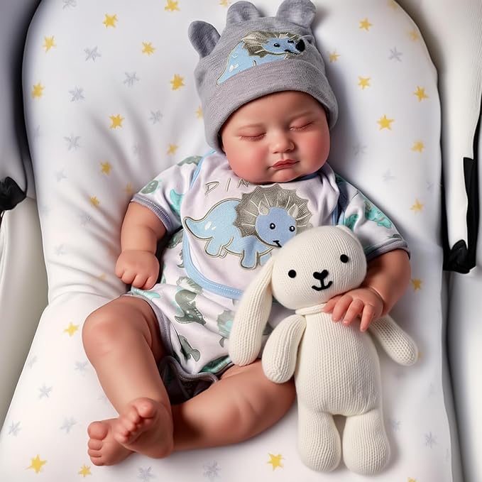 BABESIDE Lifelike Reborn Baby Dolls - 20 Inch Realistic Newborn Baby Dolls Boy Real Life Baby Dolls Full Body Vinyl Poseable Baby Boy with Feeding Kit Gift Box for Children 3+
