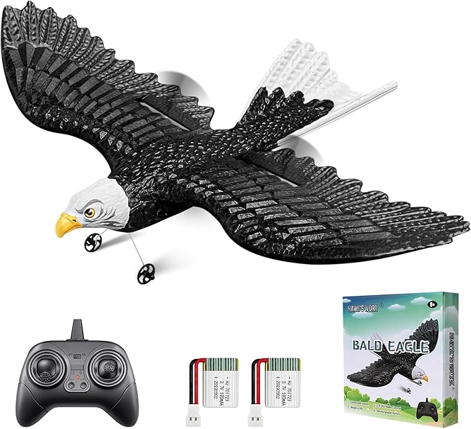 HAWK'S WORK RC Eagle, 2 CH RC Plane Ready to Fly, 2.4GHz Remote Control Airplane, Easy to Fly RC Glider for Kids & Beginners