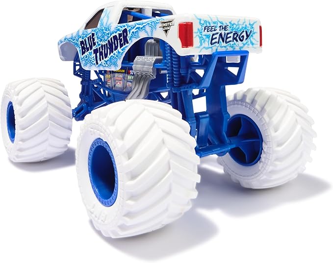 Monster Jam, Official Blue Thunder Monster Truck, Collector Die-Cast Vehicle, 1:24 Scale, Kids Toys for Boys and Girls Ages 3 and up