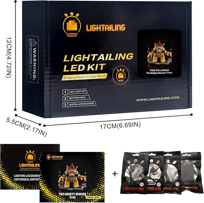 LIGHTAILING Light for 71411 The Mighty-Bowser - Led Lighting Kit Compatible with Building Blocks Model - NOT Included The Model Set