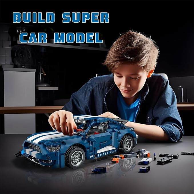 WISEPLAY Model Car Kits to Build for Adults - STEM Projects for Kids Ages 8-12 - Build Your Own Remote Control Building Car Kit - Great STEM Building Sports Car Gift 952 Pieces