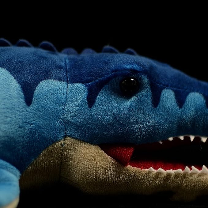 Tiny Heart Simulation Mosasaur Plush Toy, 17 Inch Mosasaur Dragon Stuffed Animals Realistic Doll Home Decor Collectibles Soft for Kids Boys