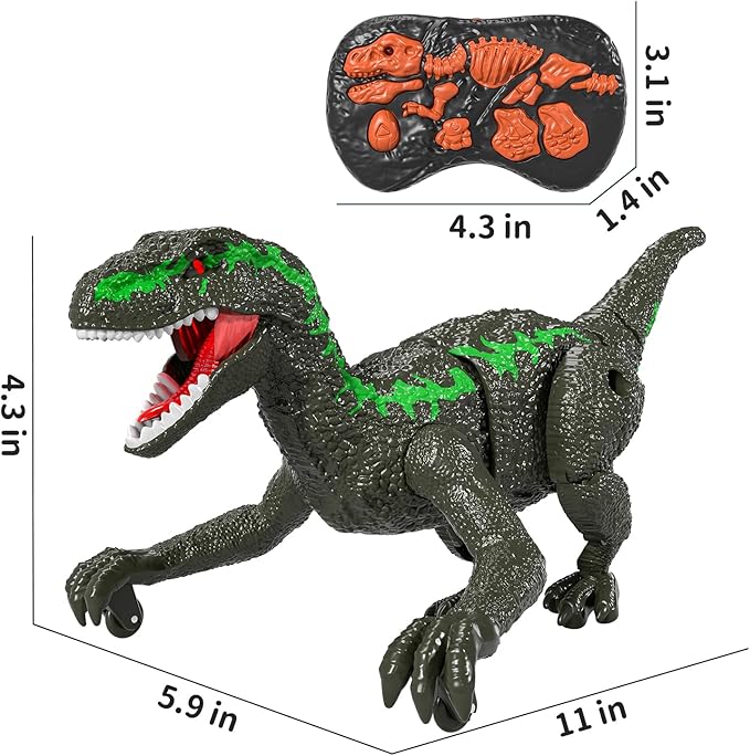 Remote Controlled Dinosaur Toy for Kids 4-7 Years, Electrical Stunt Lifelike Walking Dinosaur with Light and Sound, Rechargeable Dinosaur Robot Birthday Gifts for Boys 3+