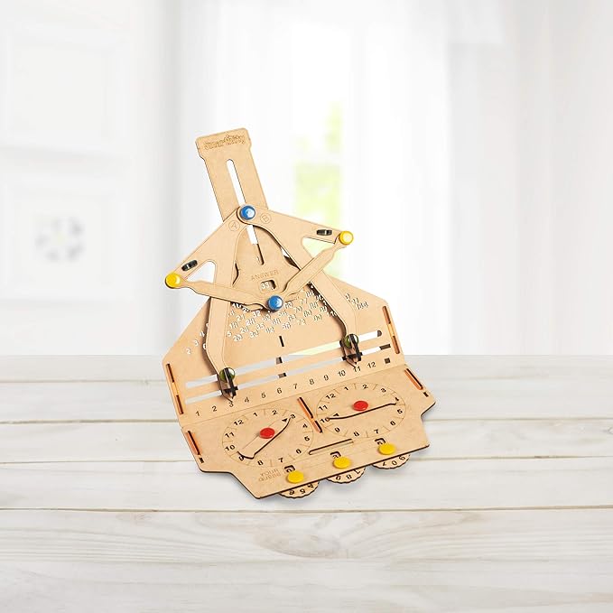Smartivity Multiplication Machine 3D Wooden Model Engineering Educational Toy for Kids Ages 6 and Up, includes Rubber Bands, Engineered Wood Components, Instruction Manual, Learner's Log