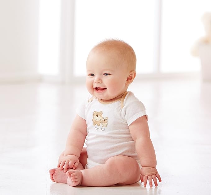 Gerber Baby Girls' 5-Pack Short Sleeve Variety Onesies Bodysuits