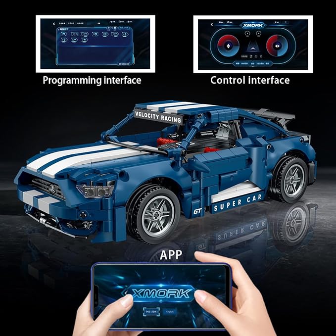 WISEPLAY Model Car Kits to Build for Adults - STEM Projects for Kids Ages 8-12 - Build Your Own Remote Control Building Car Kit - Great STEM Building Sports Car Gift 952 Pieces