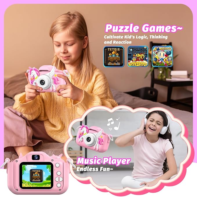 Masterbee Children's Camera Toys for Girls & Boys, 3-12 Years - 1080P HD Video Kids Digital Camera - Perfect for Christmas & Birthday Gifts