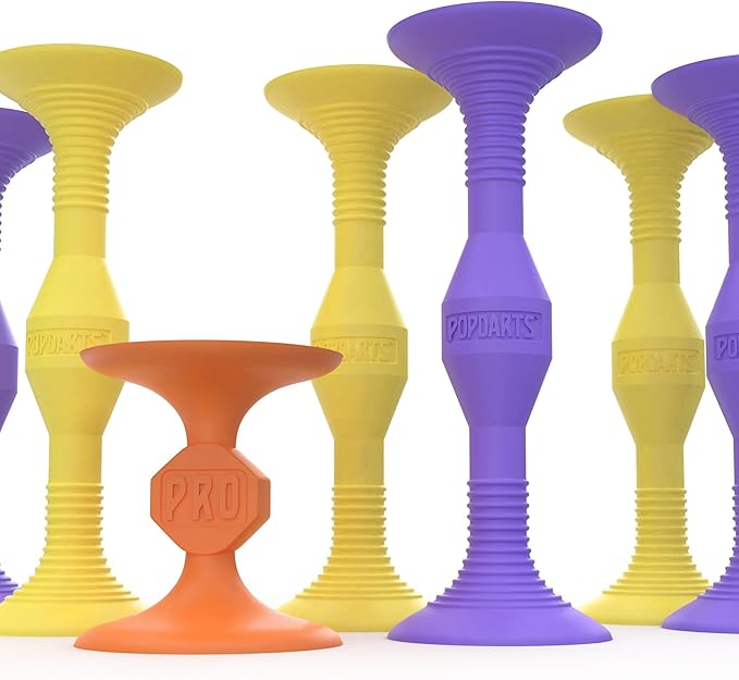 Popdarts Pro Pack Game Set (Purple and Yellow) - Indoor, Outdoor Suction Cup Throwing Game - Competition with a POP