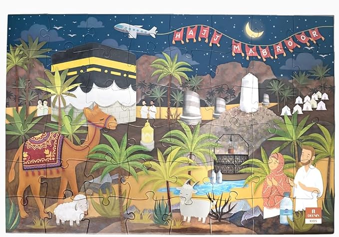 Kids Hajj Puzzle Set – 48-Piece Engaging Jigsaw with Hajj Poster – Fun and Educational Islamic Learning Toy – Ideal Hajj Gift for Kids and Eid Gift for Muslim Families and Schools