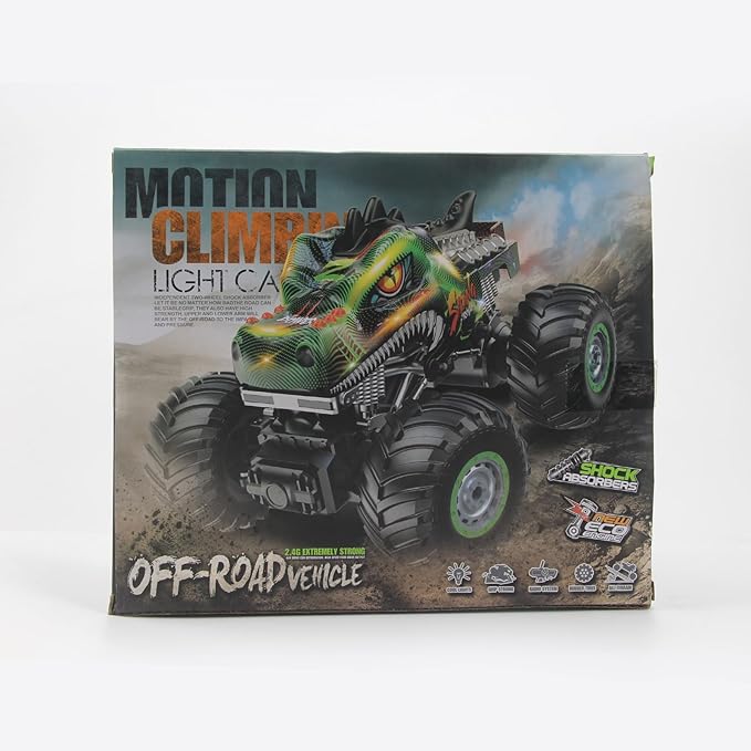 Remote Control Dinosaur Car, 2.4GHz All Terrain Remote Control Monster Truck, RC Dinosaur Monster Car, Spray Music Monster Truck RC Cars for Boys 4-7 8-12 and Girls