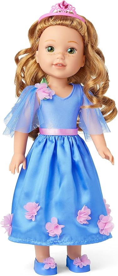 American Girl WellieWishers 14.5-inch Doll Princess in Bloom Outfit with Matching Shoes and Pink Tiara, For Ages 4+