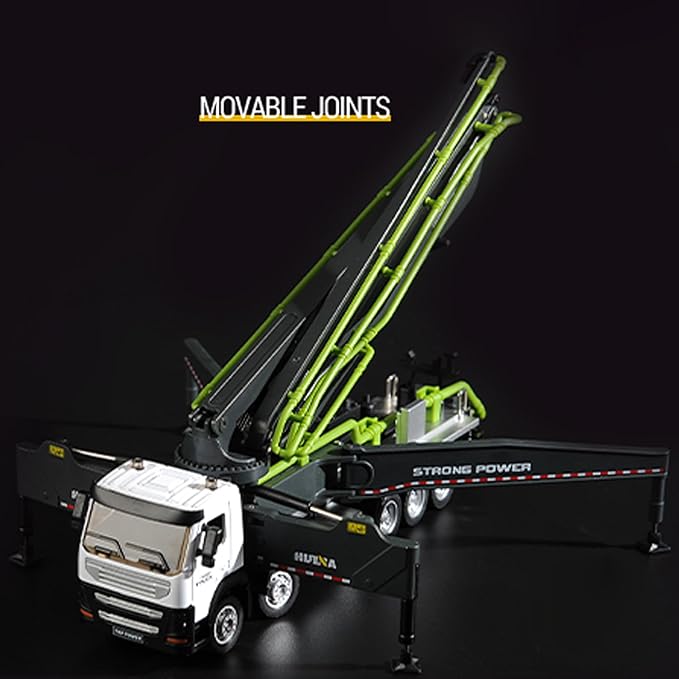 Concrete Pump Truck Construction Vehicles Toys,1:50 Scale Diecast Site Concrete Pump Truck, Toy Trucks for Kids (Green)