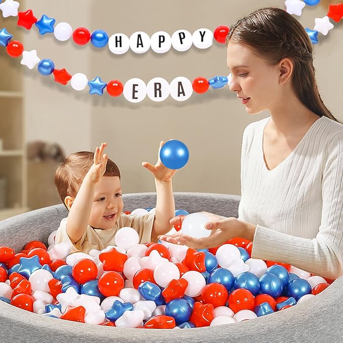 Ball Pit Balls and Stars, 100 200 500 Pieces Plastic Toy Balls for Kids Toddllers Baby Girls Ball Pits, Bounce House, Play Tent, Baby Pool Water Toys,Party Banner Props