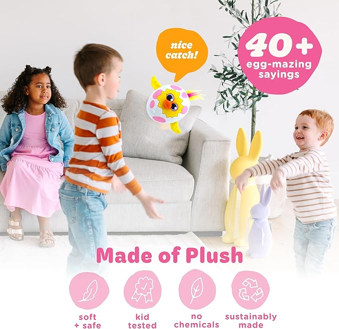 Move2Play, Egg Toss, Hilariously Wild and Fun Active Play Game | Easter Basket Stuffer | Easter Gift for Kids & Toddlers | Boys & Girls Ages 3, 4-8+ | Indoor/Outdoor Toy